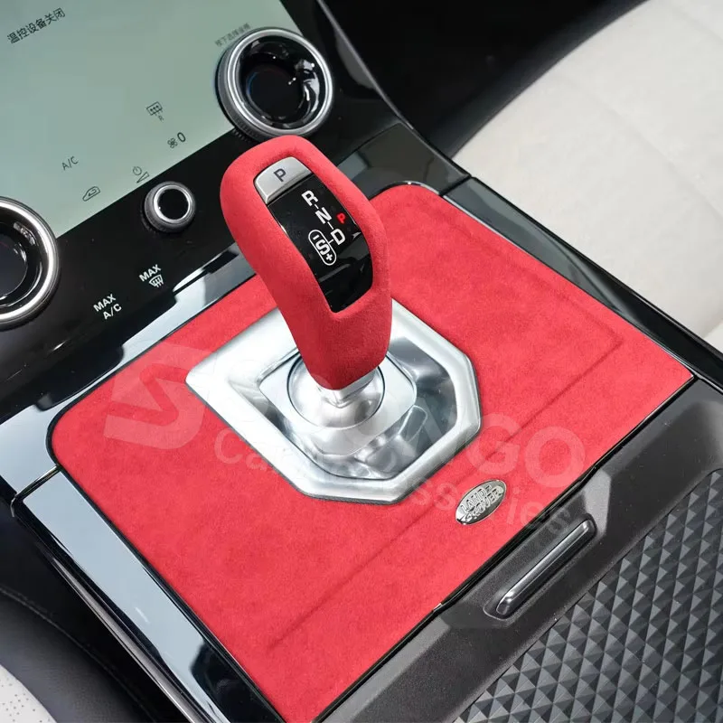Italian Suede Car Gear Stick Shift Knob Cover Panel Pad for Land Rover Range Rover Sport Evoque 2020-2023 Interior Accessories - view 2