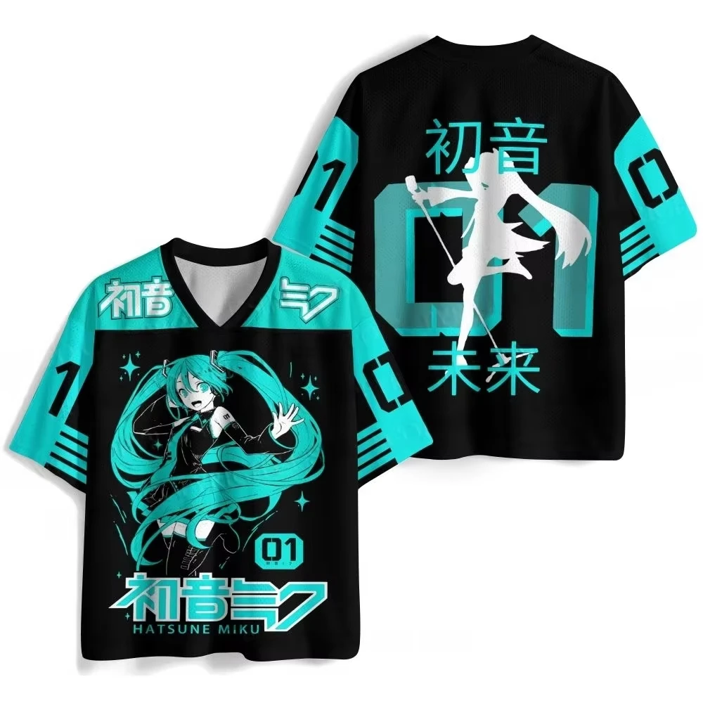 2026 Sommer Hot Hatsune Miku 01 Print Baseball-Trikot Unisex Lässiges Anime-Fans T-Shirt Hochwertige Trendige Atmungsaktive Kleidung