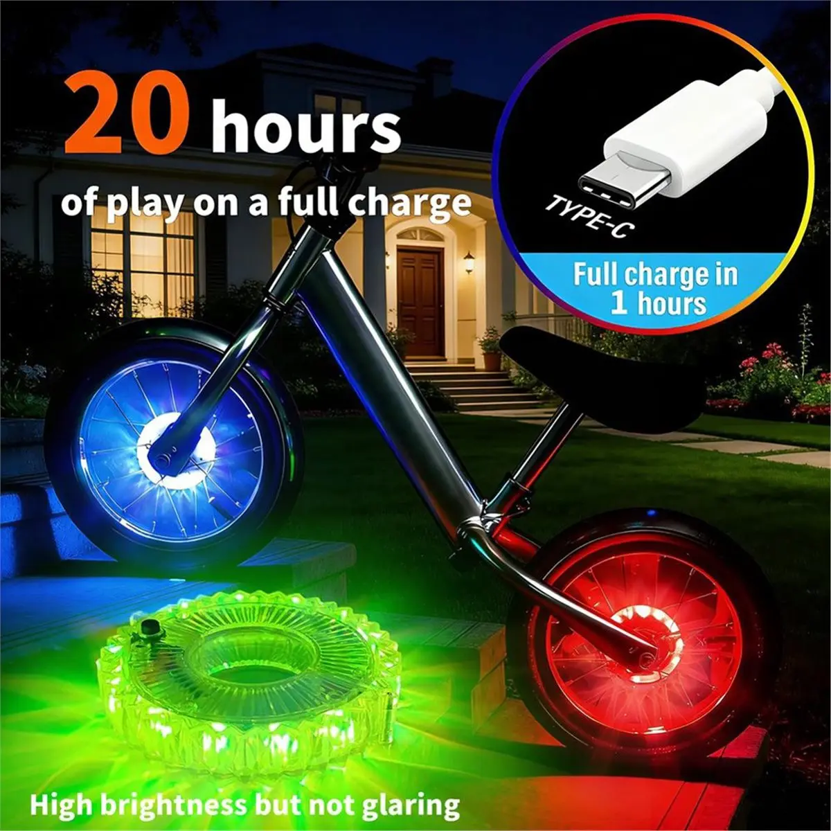 giftnew Bike Wheel Lights Rechargeable Bike Lights for Wheels , Motion Sensor, Bike Spoke Lights