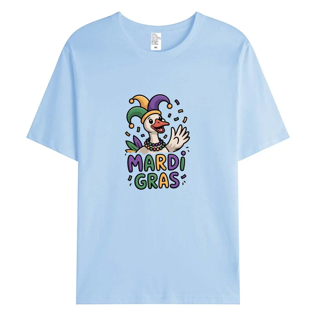Mardi Gras Silly Goose Graphic T-shirt Tshirt Oversized Tops 2026 New Short Sleeve T Shirts Clothing 100% Cotton Women Tees