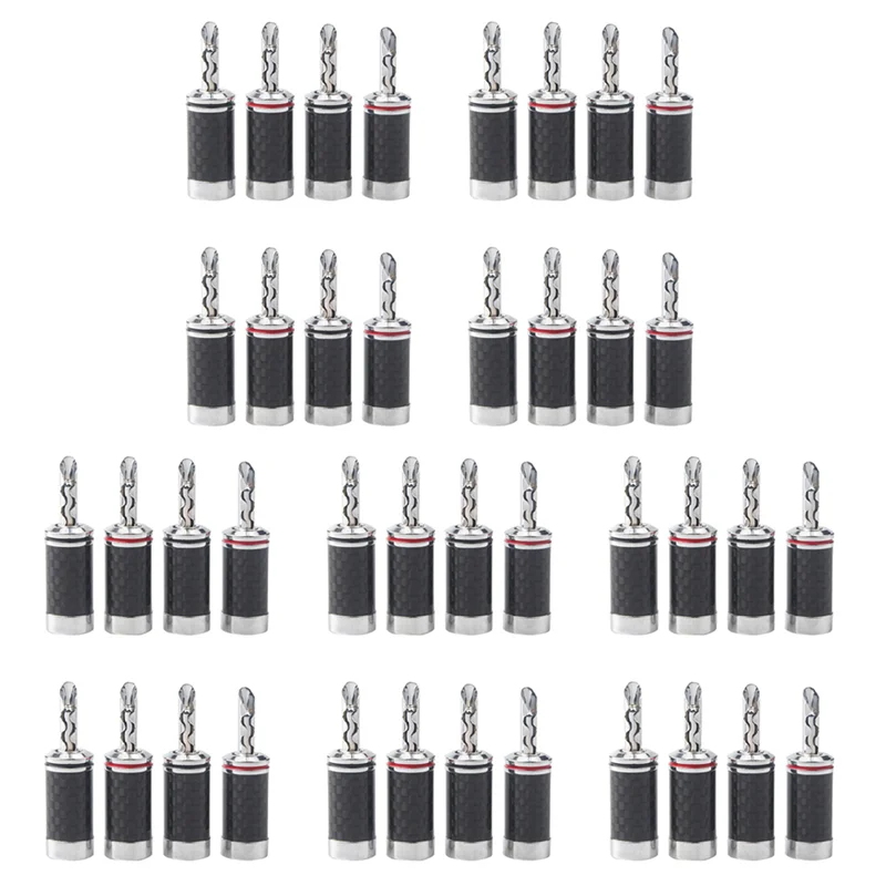 

【Получшие предложения】40 шт. вилки типа «банан» Hi-End HIFI DIY из углеродного волокна с медным покрытием, родиевый электрический аудиоразъем, разъем типа «банан»