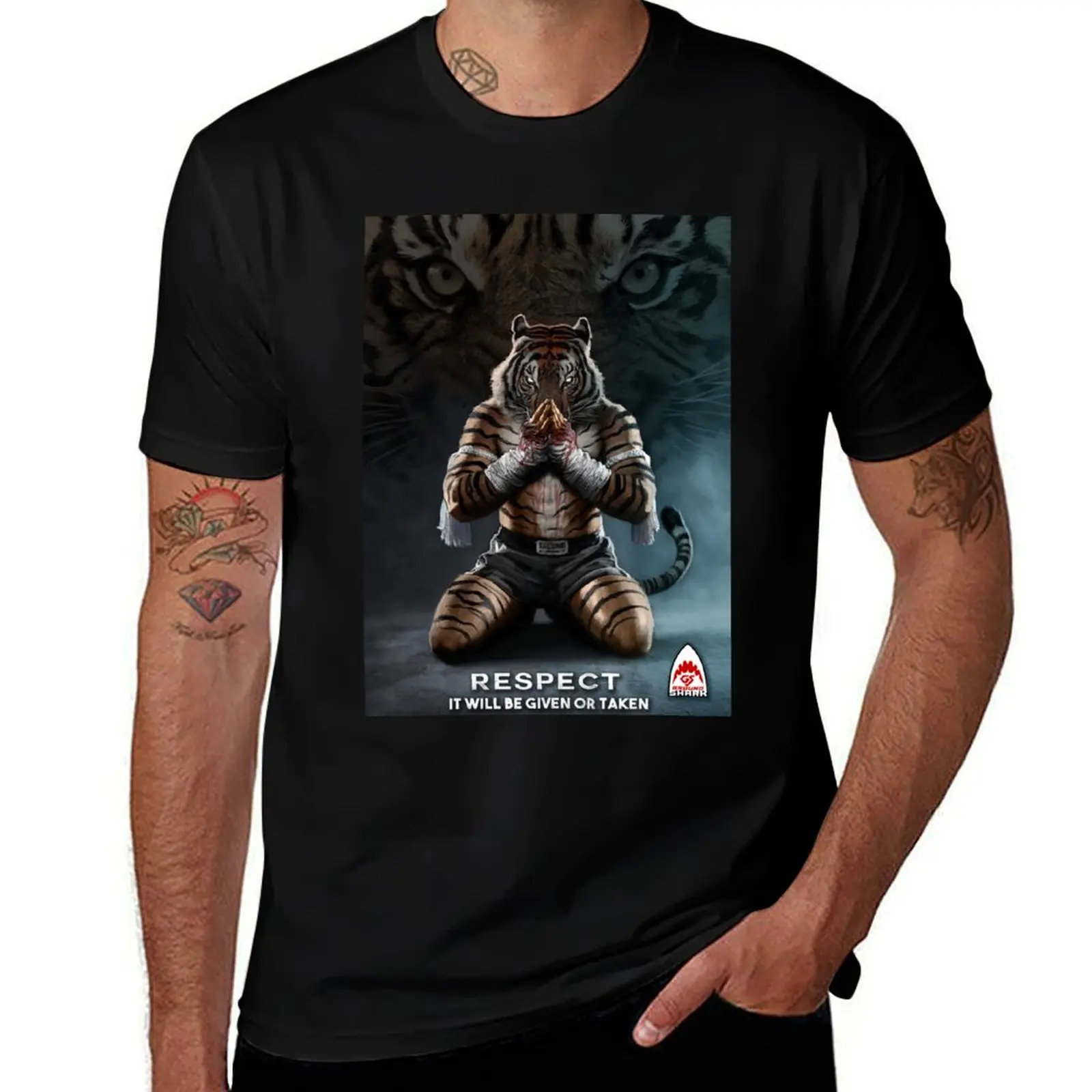 Respect Tiger T-Shirt Urban Style Casual Short Sleeve Top T-Shirt