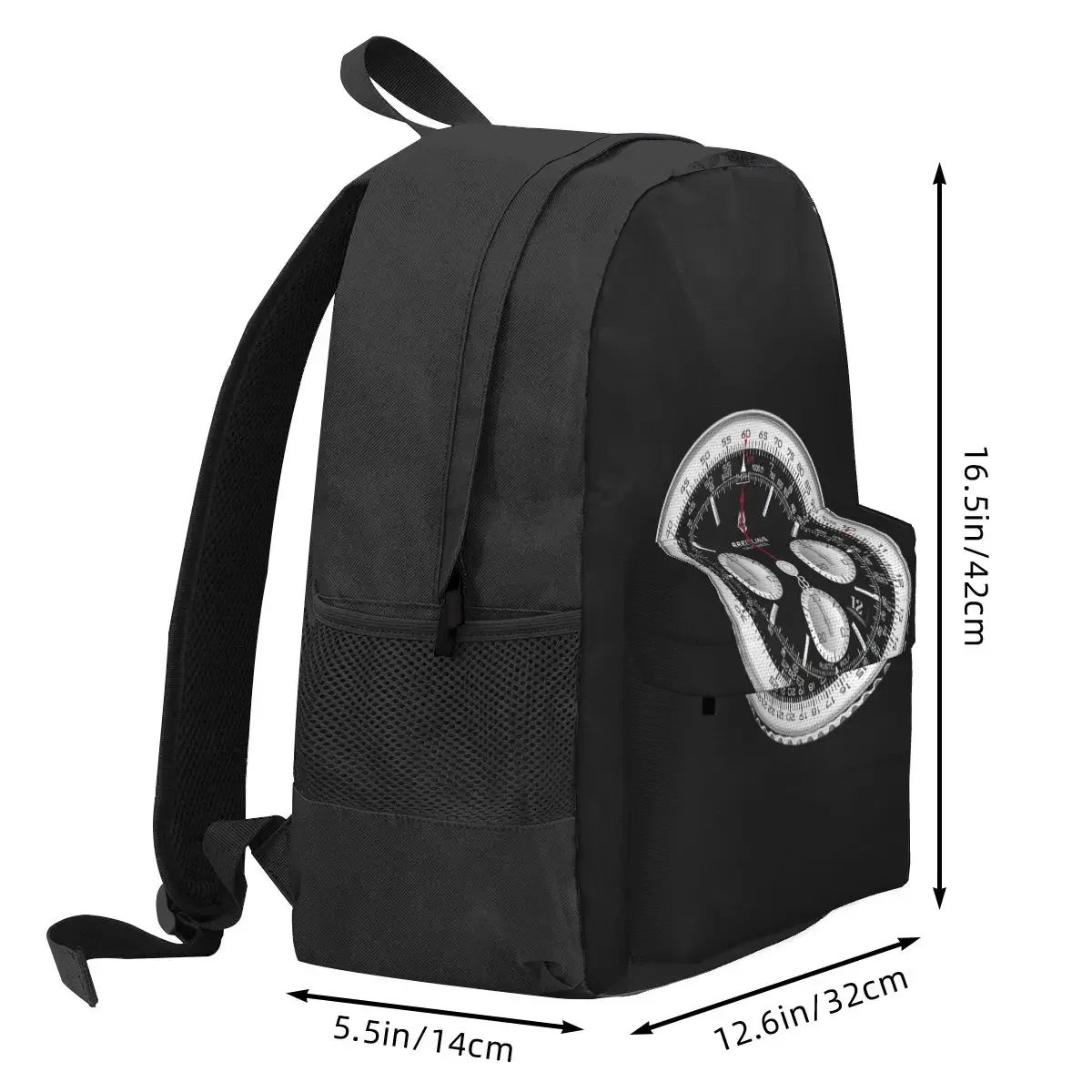 Black Luxury Watch Face Backpack Hot Sale Daypack Large Capacity Children BookBag School Bag Shoulder Bags for Men Women