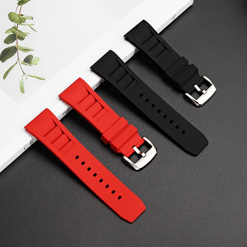 Rubber wristband for GeYa Great Wall wine barrel type aerospace joint G08253 G78135G quick release rubber watch strap 26mm image 2