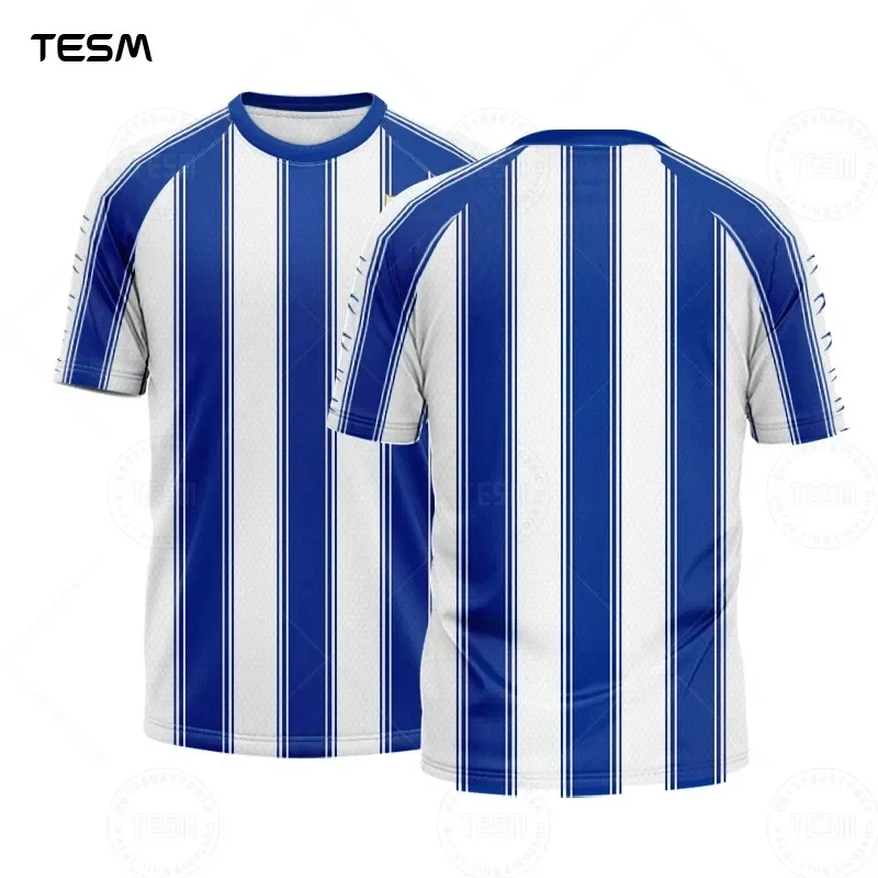 2024New Vintage Striped T-shirt Children Adult Sports Short Sleeve Breathable high quality Kids Print Jersey Summer Training Top