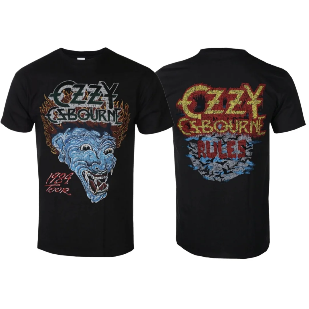 Camiseta informal de moda con estampado de Ozzy Osbourne Bark At The Moon Tour '84, camiseta de algodón, camiseta unisex para fanáticos de la banda Street Classic