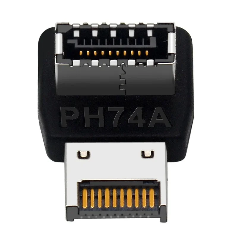 Adapter złącza USB USB3.0 19P/20P na TYPE-E 90-stopniowy konwerter obudowa adaptera przednie gniazdo TYPE C płyta główna komputera