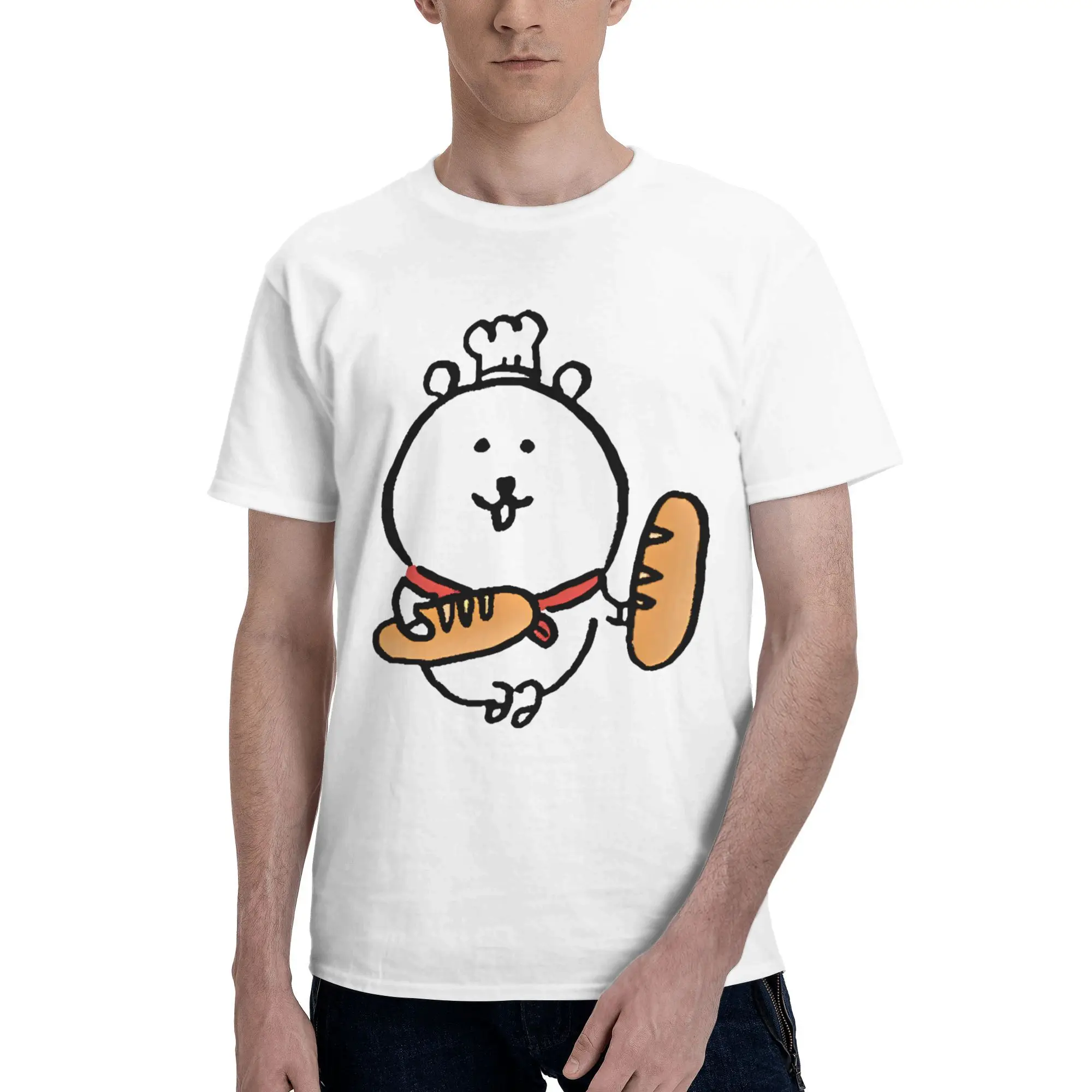 Joke Bear Delicious Bread T-Shirt Summer  Y2K Retro T Shirts Cotton Fashion Tshirt For Mens Short-Sleeve Loose Tops
