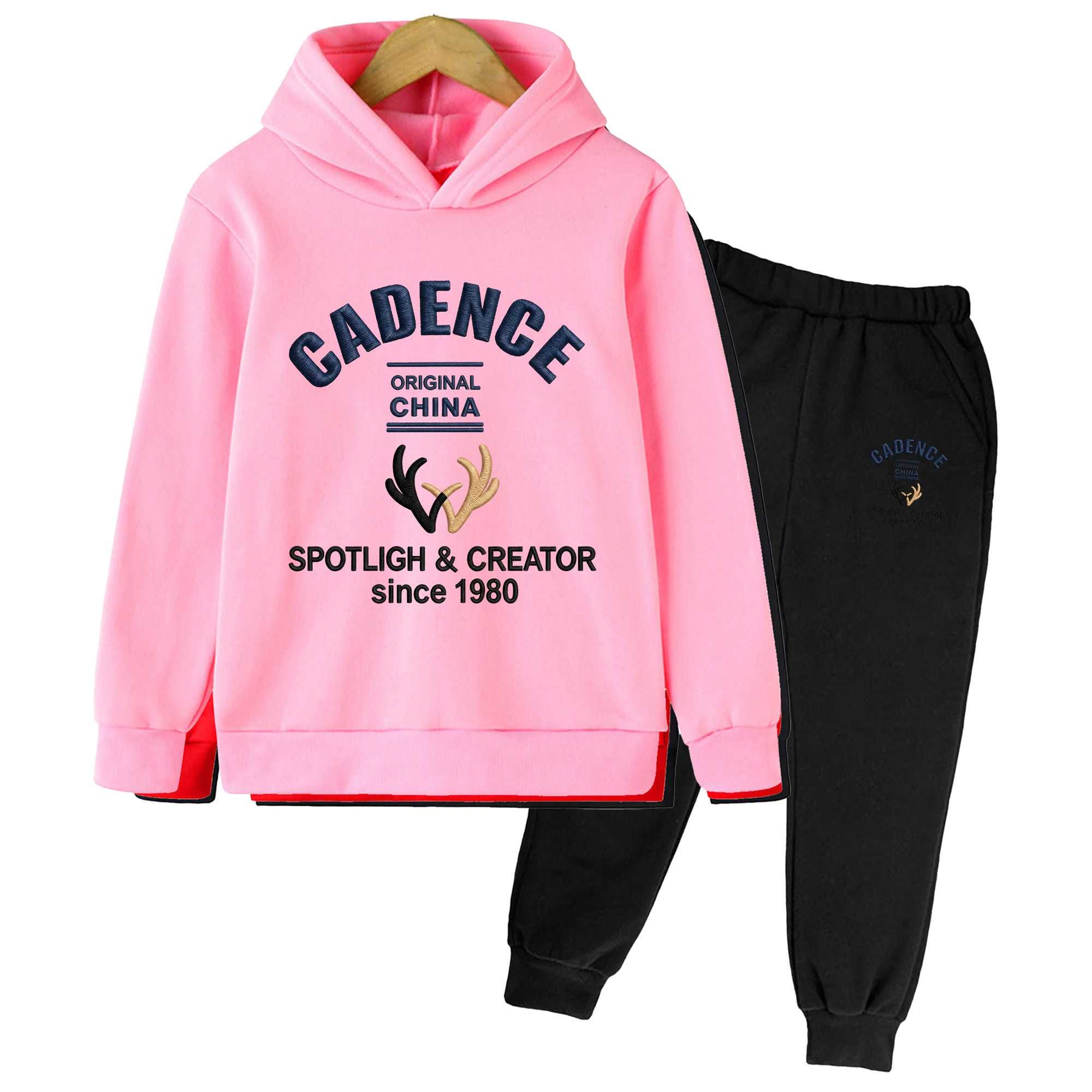 Children Clothing Sets Vintage Streetwear Letter Antler Printed Boys Girls Hoodies + Sweatpants Suit 3-14Y Daily Autumn Warm