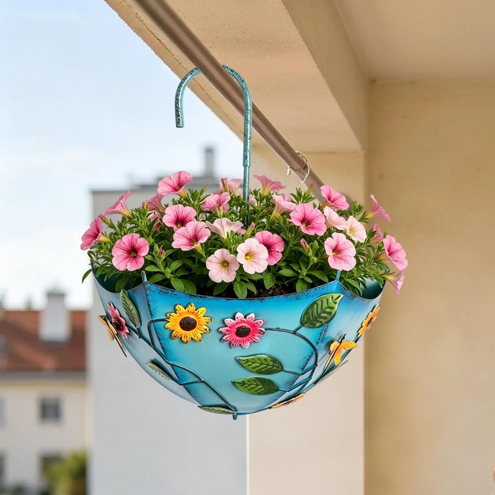 Umbrella Shaped Planter Inverted Umbrella Style Patio Flower Pot Farmhouse Wall Planter With Drainage For Outdoor Garden Yard