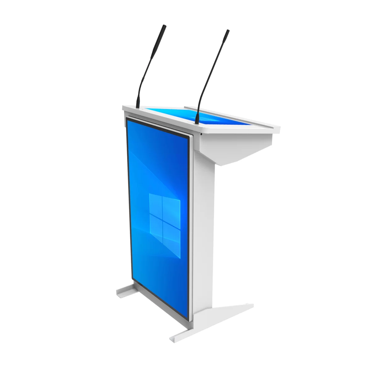 Educational Smart Standing Multimedia Lectern Digital Podium With Wireless Microphone Podium