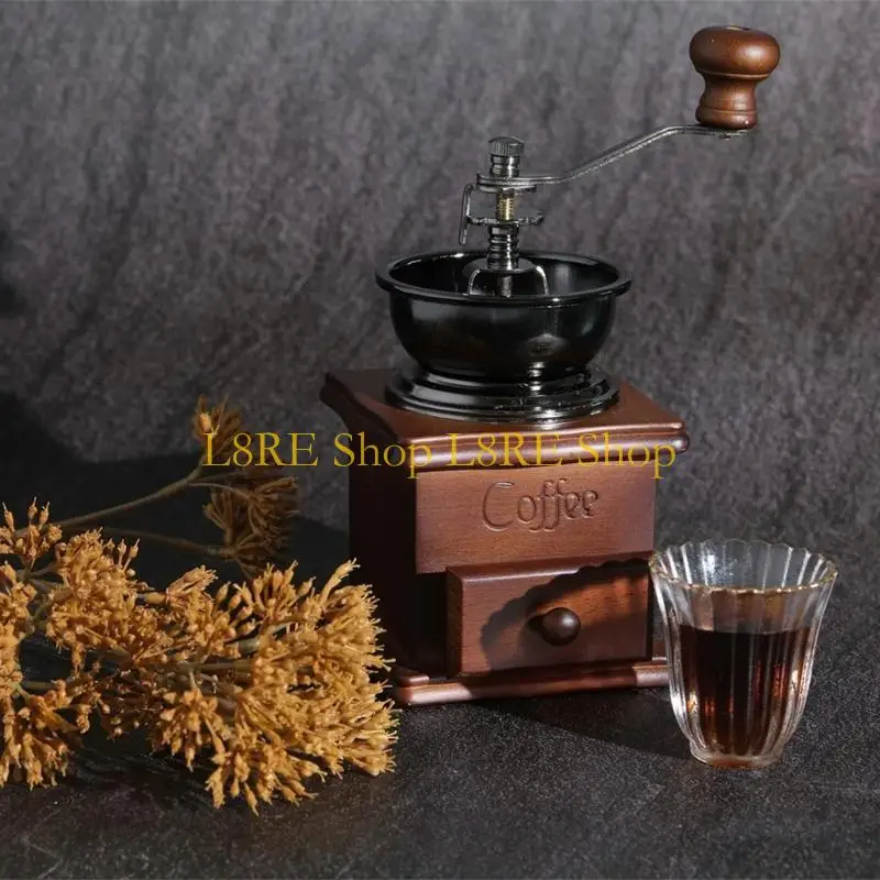 L8RE Elegant Manual Coffee Grinder Portable Ceramic Espresso Grinder Hand Crank Coffee Mill Grinding Machine