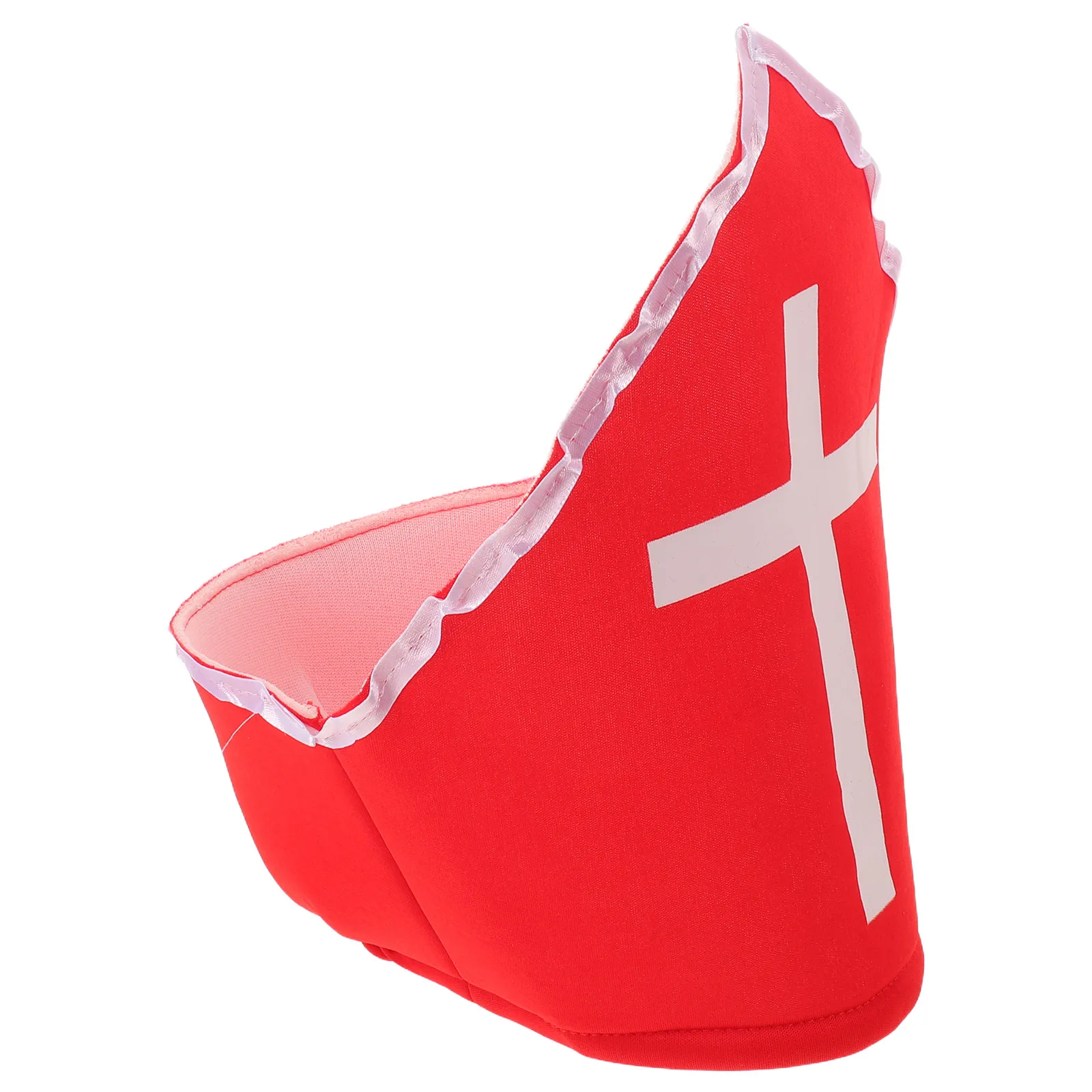 Adult Priest Hat Cardinal Pope Cap Cross Pattern Church Drama Costume Halloween Religious Pageant Performance Faith Hat