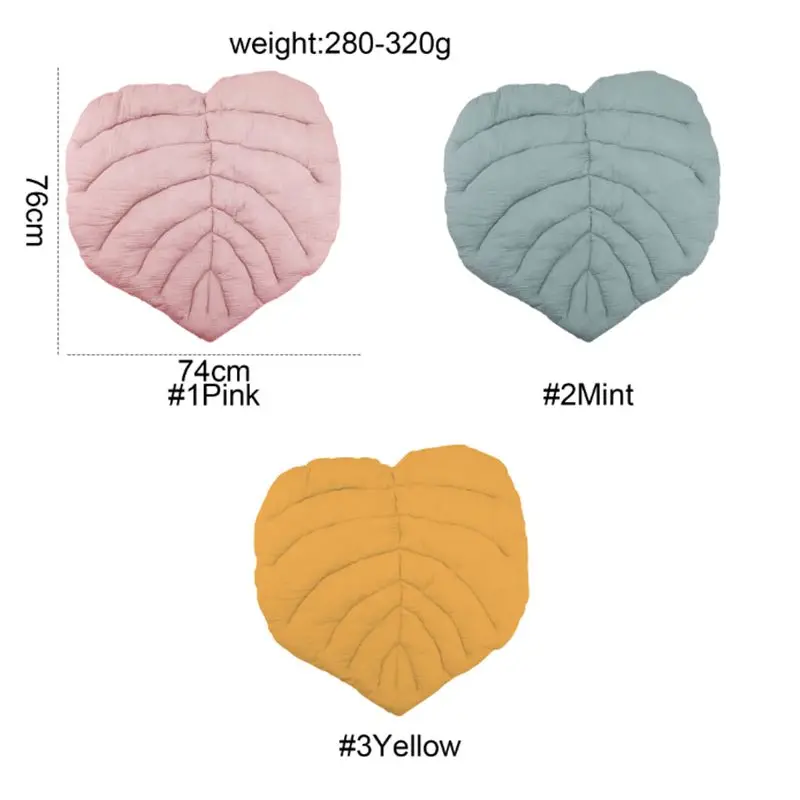 Baby Leaf Shaped Carpet Children Sleeping mat Cotton Crawling Mat Soft Blanket Floor Mat Padded Infant Rugs Home Decoration Gift