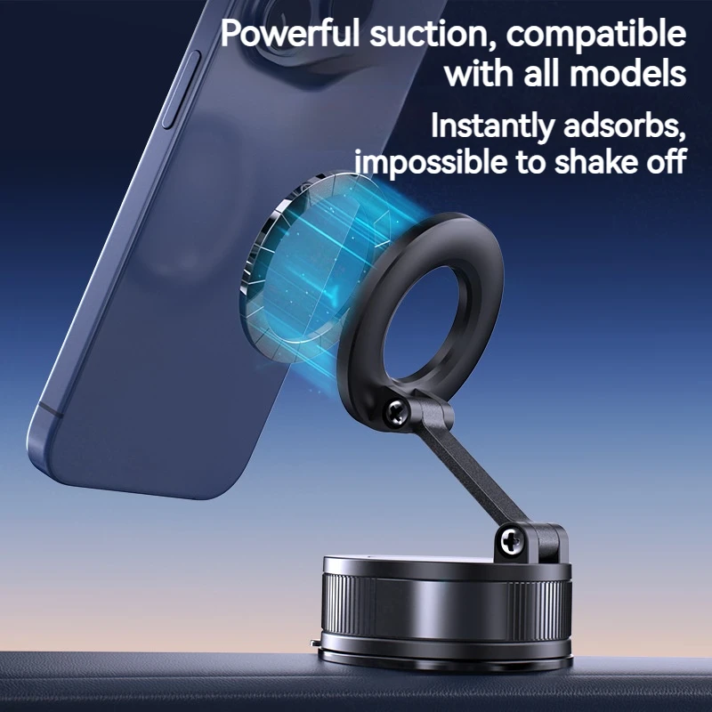 Supporto per telefono per auto magnetico in metallo con ventosa nano Supporto per telefono pieghevole con rotazione a 360 in auto per Iphone 15 14 13 12 Pro Max Samsung
