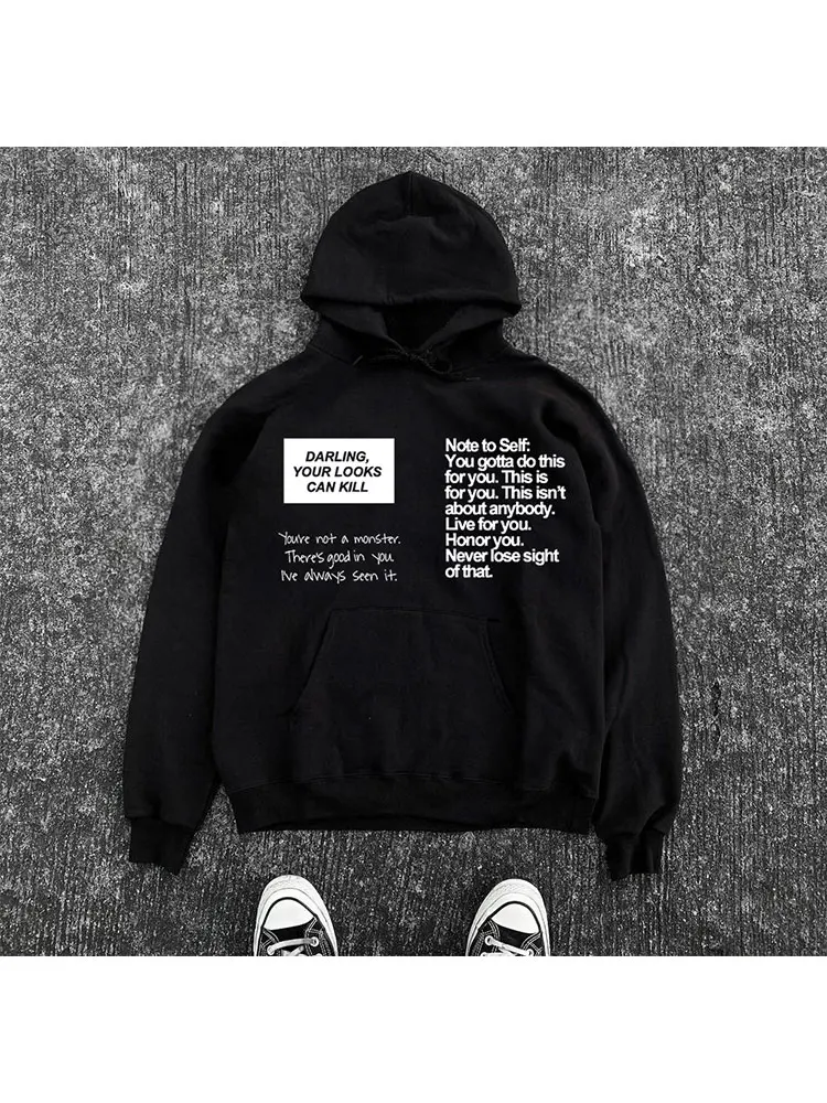 

Pure Cotton Fleece Hoodie Punk Style Men's Sweatshirt Large Loop Yarn American Retro Lazy Rock Punk Unisex Hoodie