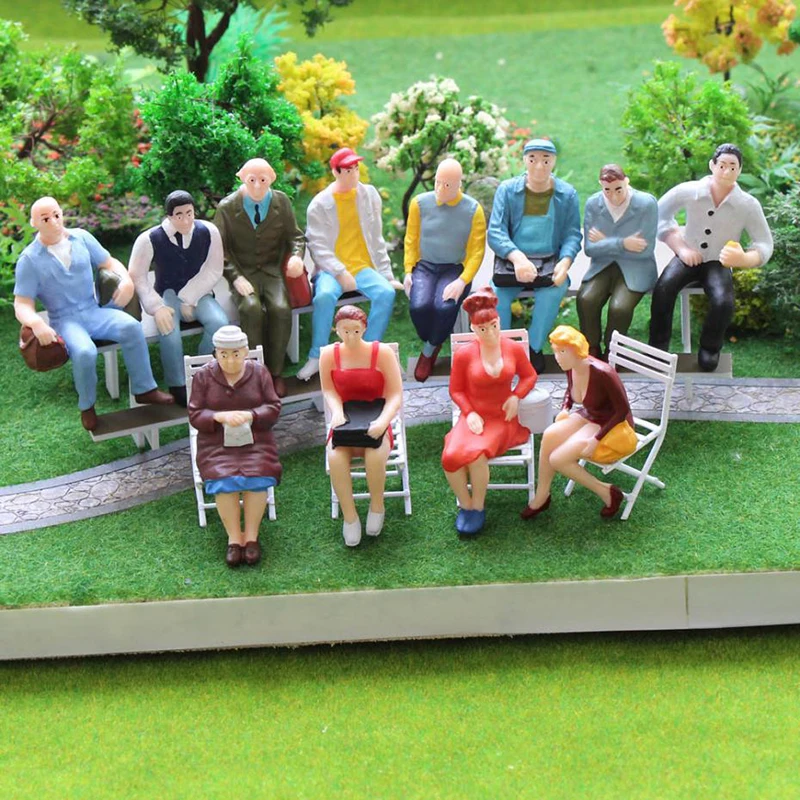 100pcs RandomScale 1:150 Mini Painted Model People Passenger Layout Building Street People Park Figure Model Painted A8O7