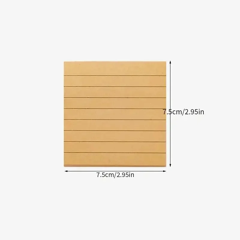 3 Packs Kraft Paper Sticky Note Pad, Memo Note Pad With Grids Lines, Perfect for Memo Notes& Reminders