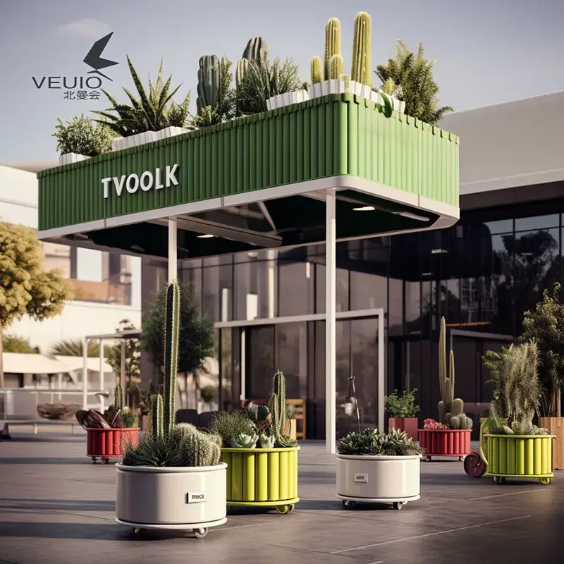 Outdoor metal flower box combination Commercial street Outdoor movable flower slot
