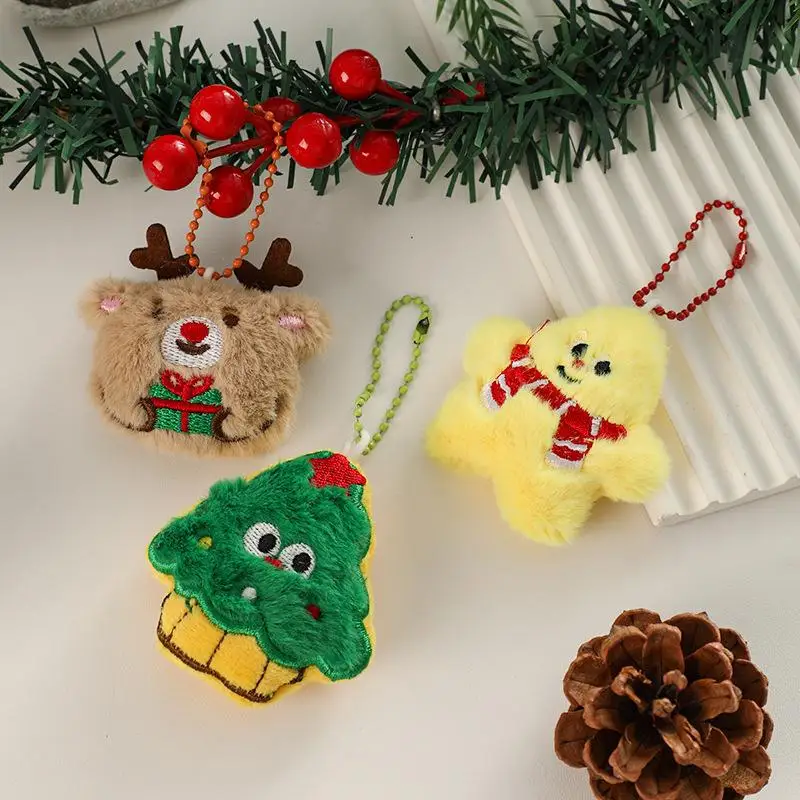 Cartoon Kerst Sleutelhanger Pluche Kerstman Sneeuwpop Hanger Rugzak Hangend Ornament Kerstmis Nieuwjaar Feestcadeau
