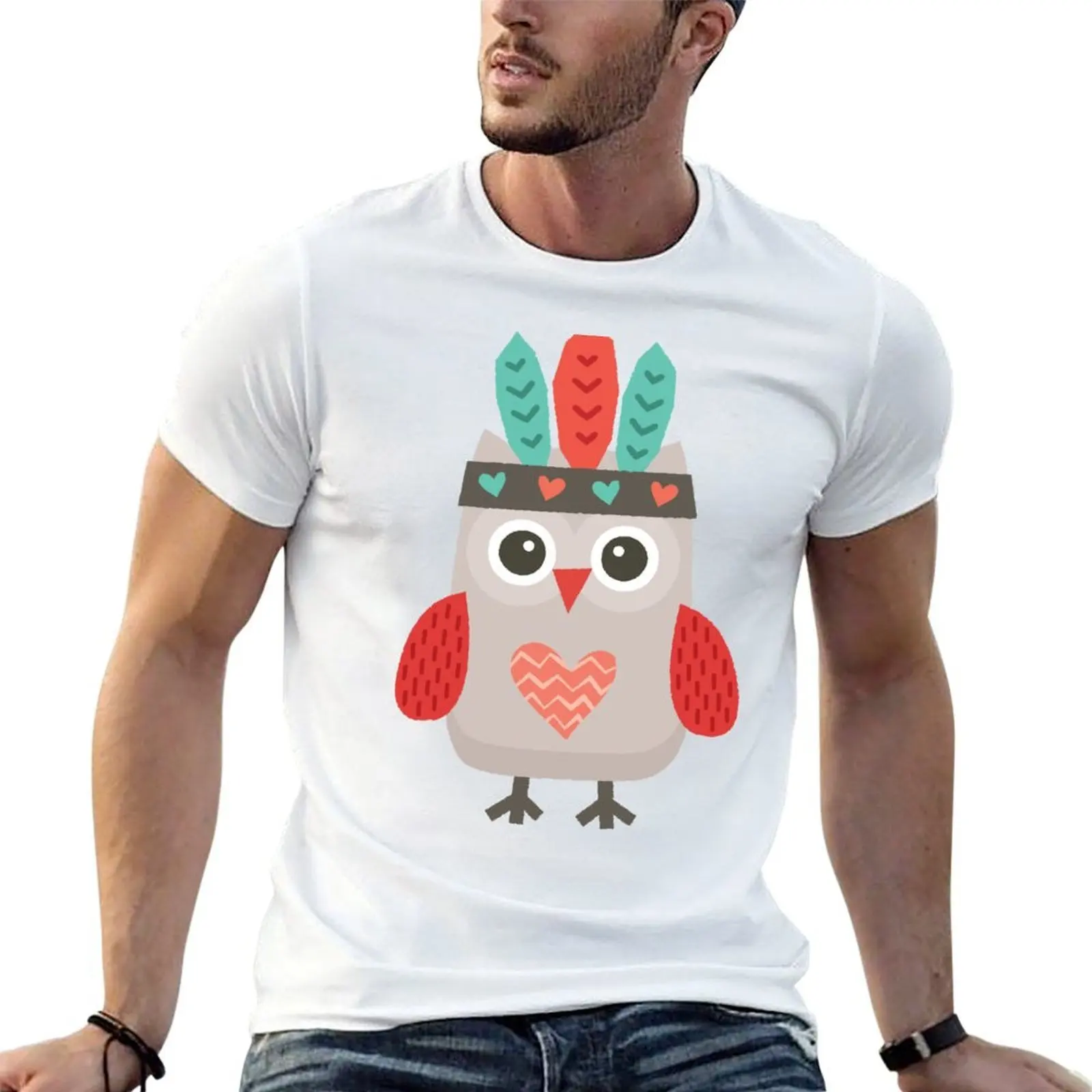 Camiseta Hipster Owlet masculina 100% algodão, camiseta masculina de marca de luxo, camisetas de algodão de alta qualidade para homem, camisetas gráficas