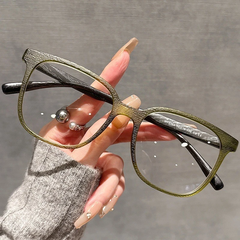 EYORA Oversized Wood Texture Reading Glasses for Women Myopia and Hyperopia Anti Blue Light Progressive Photochromic Glasses