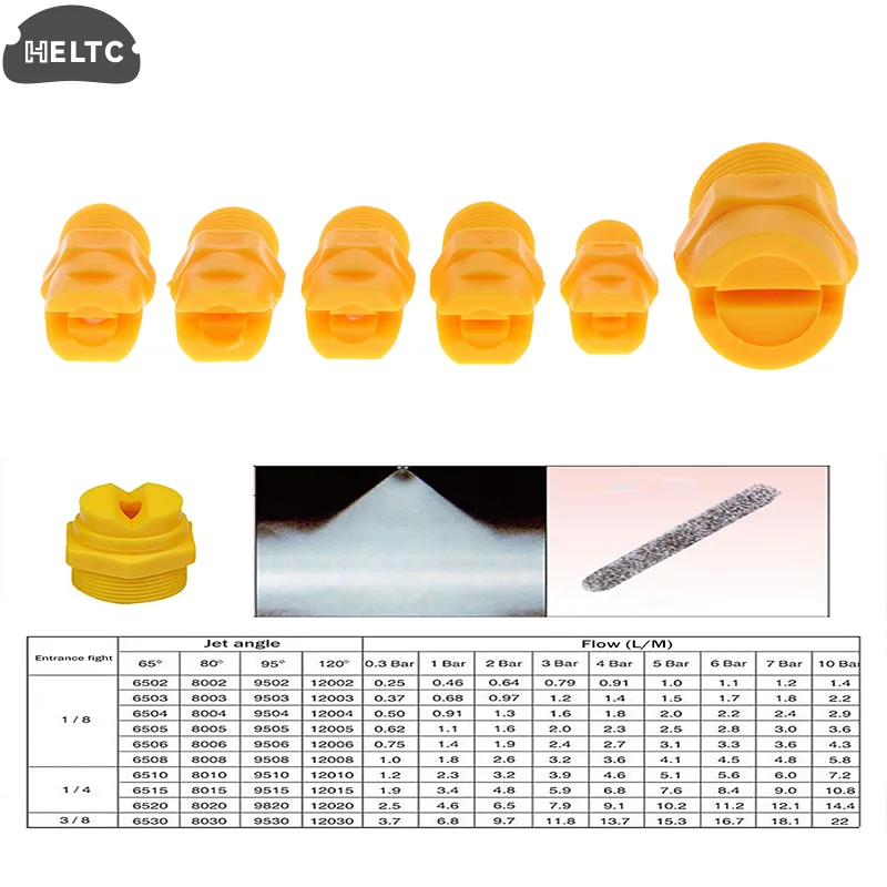 1PCS Spray Nozzle Plastic Vee Jet Flat Fan Cone Spray Nozzle 1/8