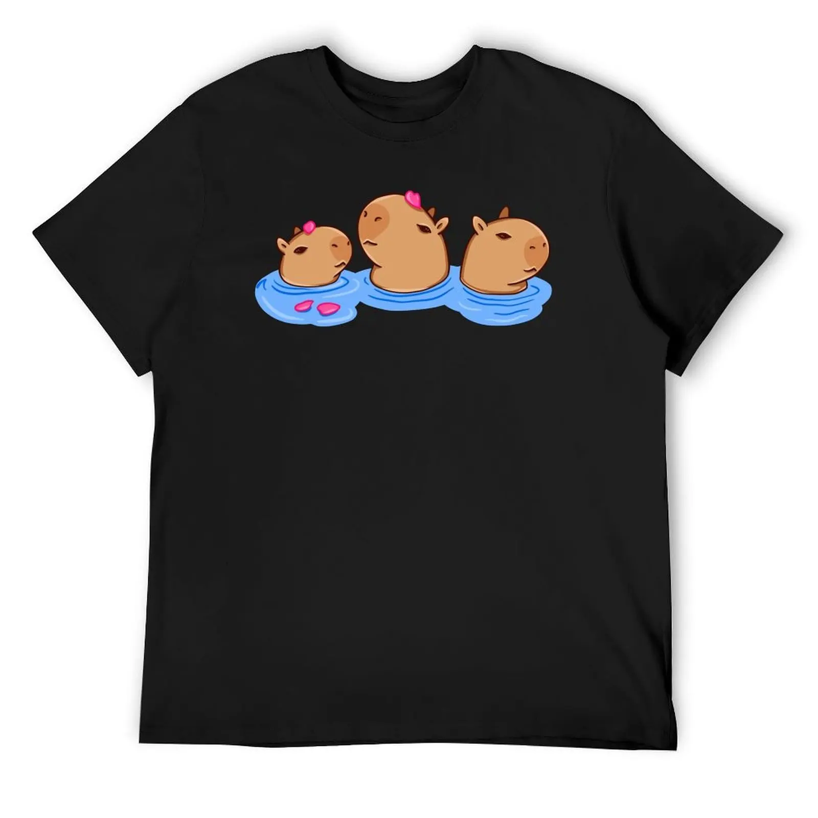 

Capybaras having a bath in spa, chill T-Shirt sweat cute clothes T-shirts man cotton man t-shirts men t shirt