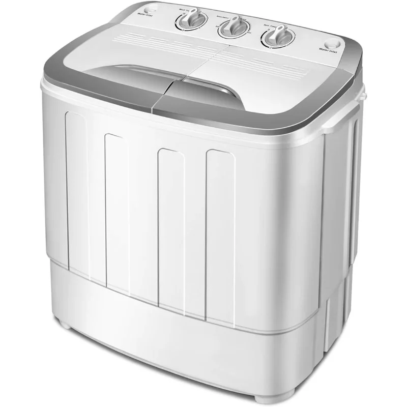 

Портативная стиральная машина Giantex, комбинированная стиральная машина и спиннер 13 фунтов, полуавтоматическая стиральная машина для одежды, компактная двойная машина