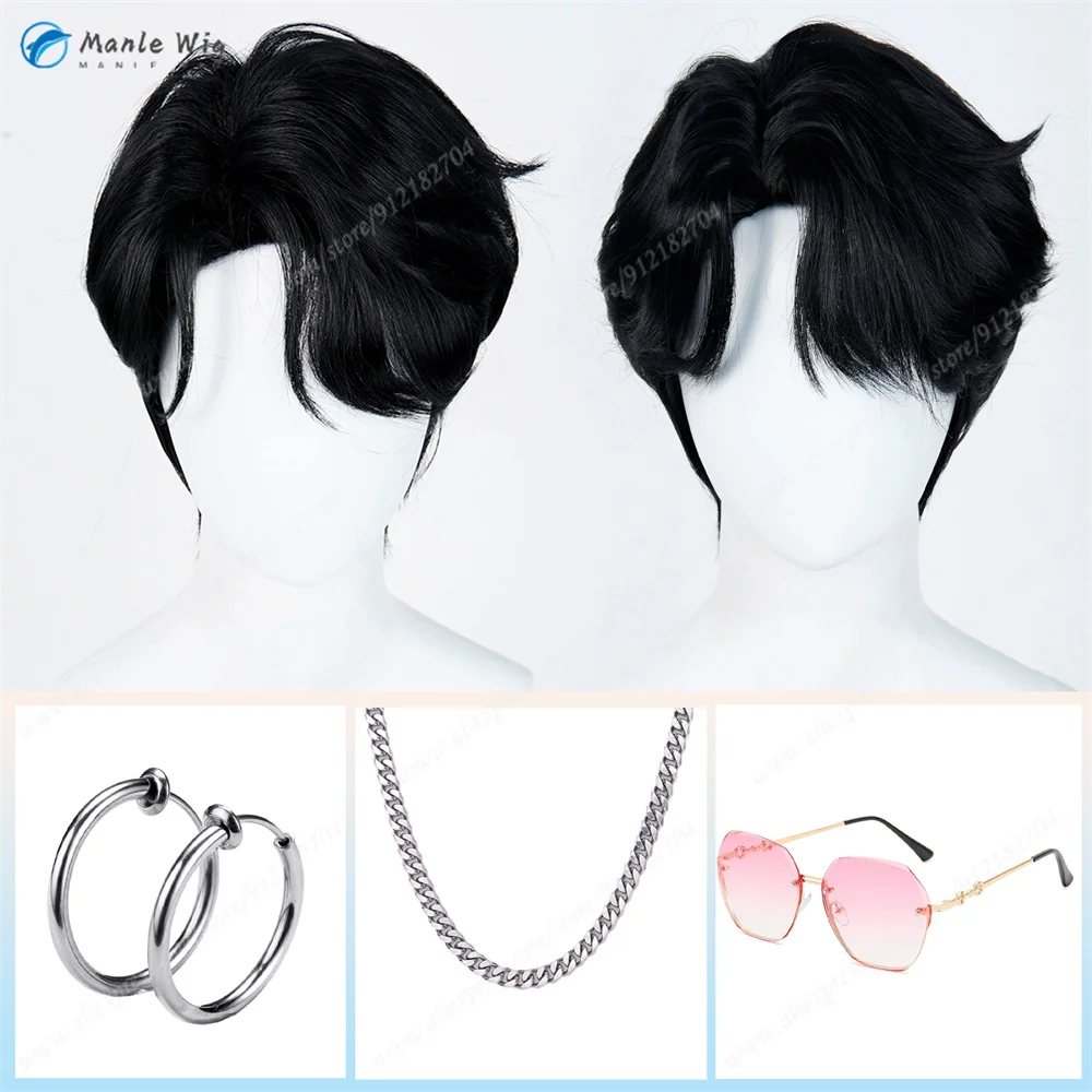 

Kpop Jinu Cosplay Wig 30cm Black Wigs Heat Resistant Synthetic Hair For Baby Abby Mystery Romance Halloween Cosplay Anime Wig