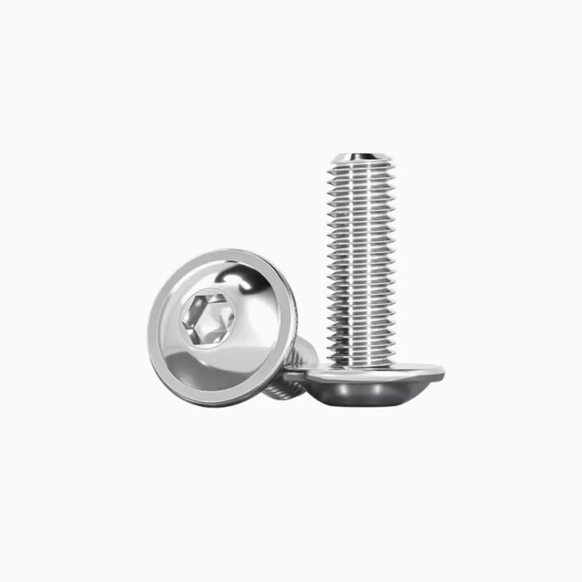 

304 Stainless Steel Round Head With Washer, Hexagonal Screw Bolt, Pan Head M5M6M8M10M12