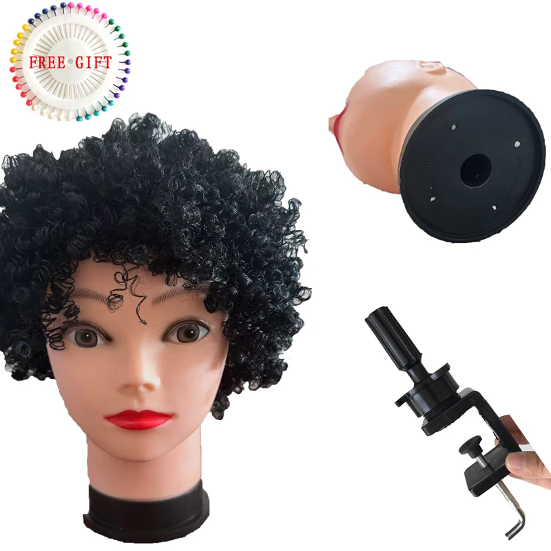 رأس عارضة أزياء مع صنع قبعة شعر مستعار نظارات قناع عرض مستحضرات التجميل رأس القزم لتثبيت شعر مستعار ممارسة ماكياج