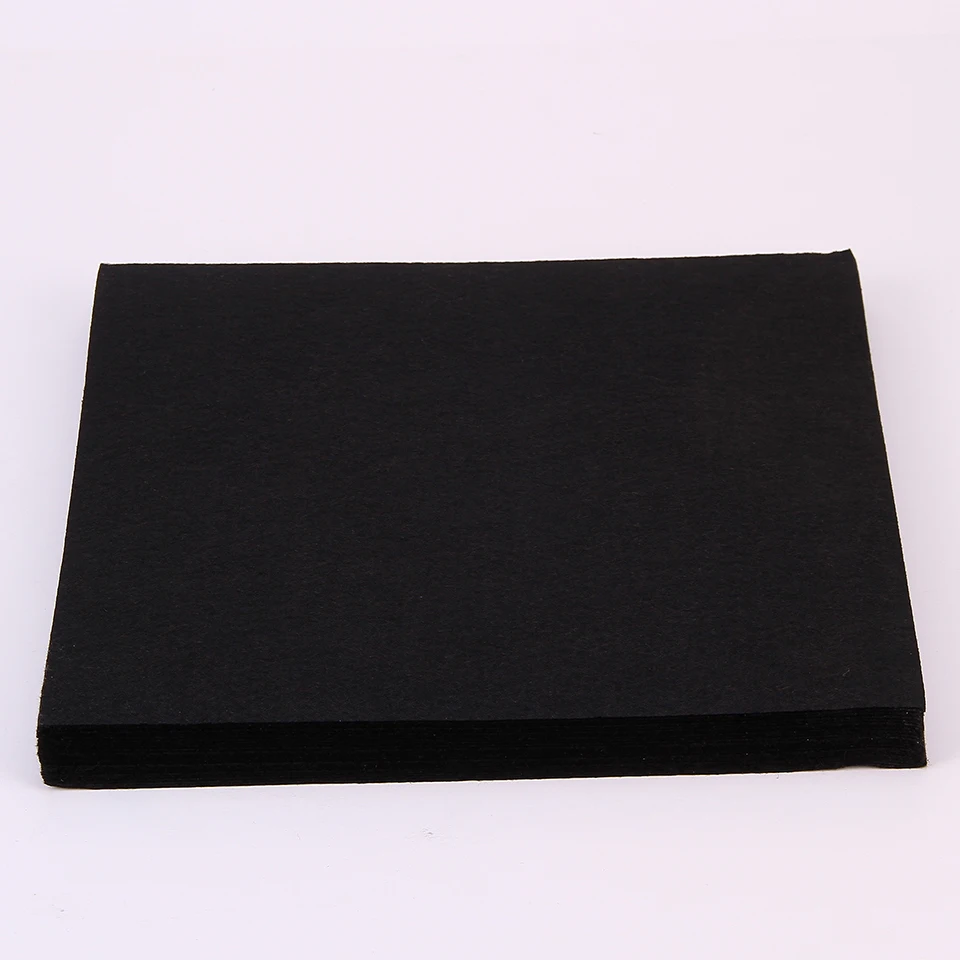 Felt Fabric Soft Non-woven Black Set Felt Fabric 10 Sheet DIY Sewing Dolls Crafts Material 1mm Thick 30X30CM