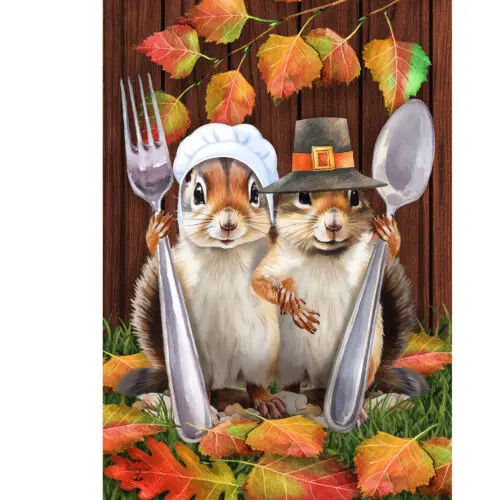 Briarwood Lane Thankful Chipmunks Garden Flag