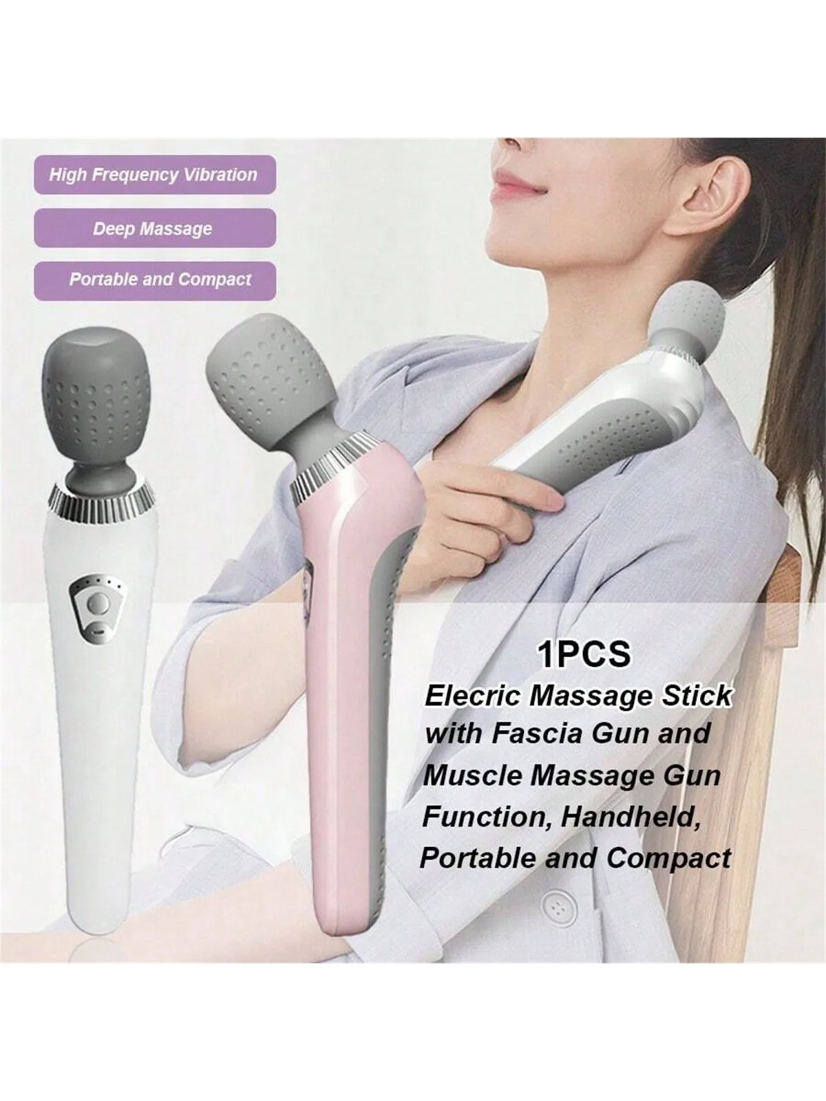 

Portable Electric Massage Stick, High Frequency Vibration Massage, Muscle Relaxation Handheld Massager For Body, Back, Neck, Leg