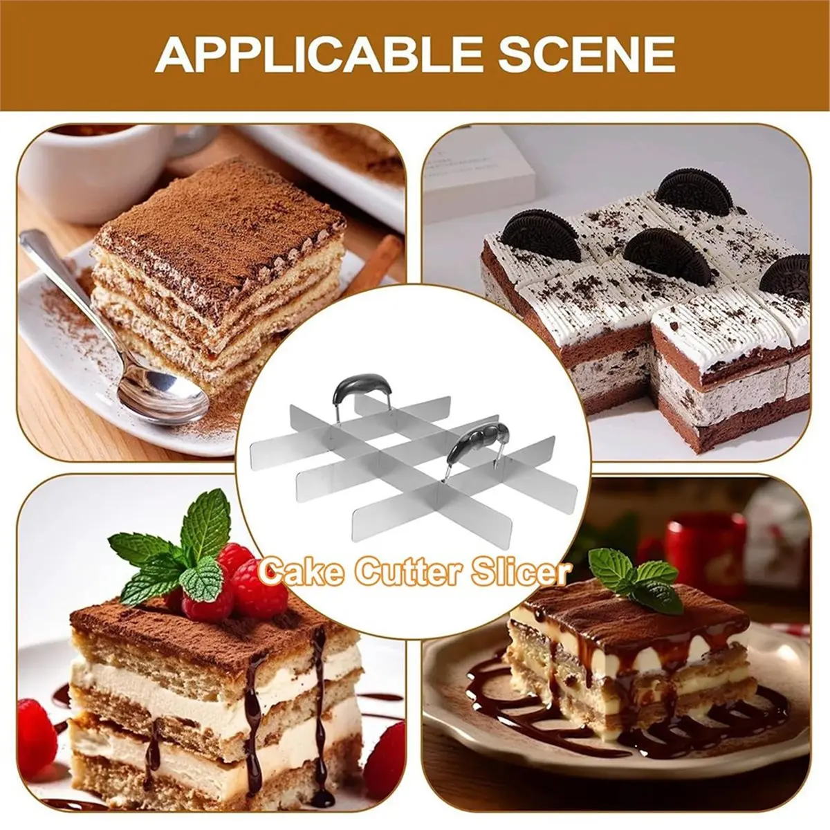 Cake Cutter Slicer, Ergonomic Handle, Multi-Purpose Use for Baking Events and Parties