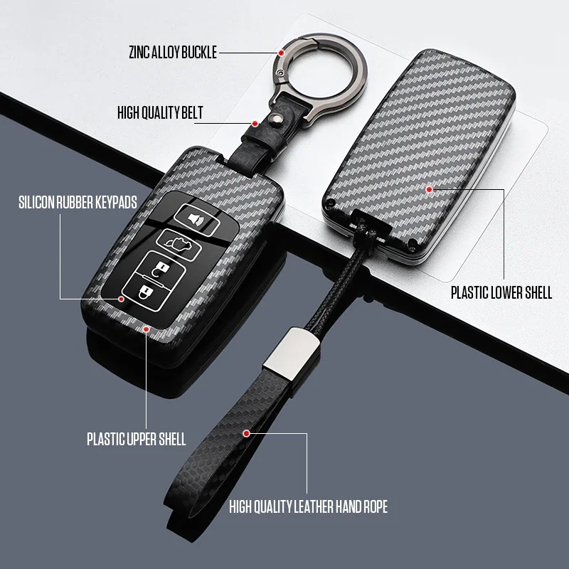 Car Remote Key Case Cover Shell Fob for Toyota Auris Camry RAV4 Avalon Yaris Verso 2013 2014 2015 2016 2017 2018 Accessories view 3