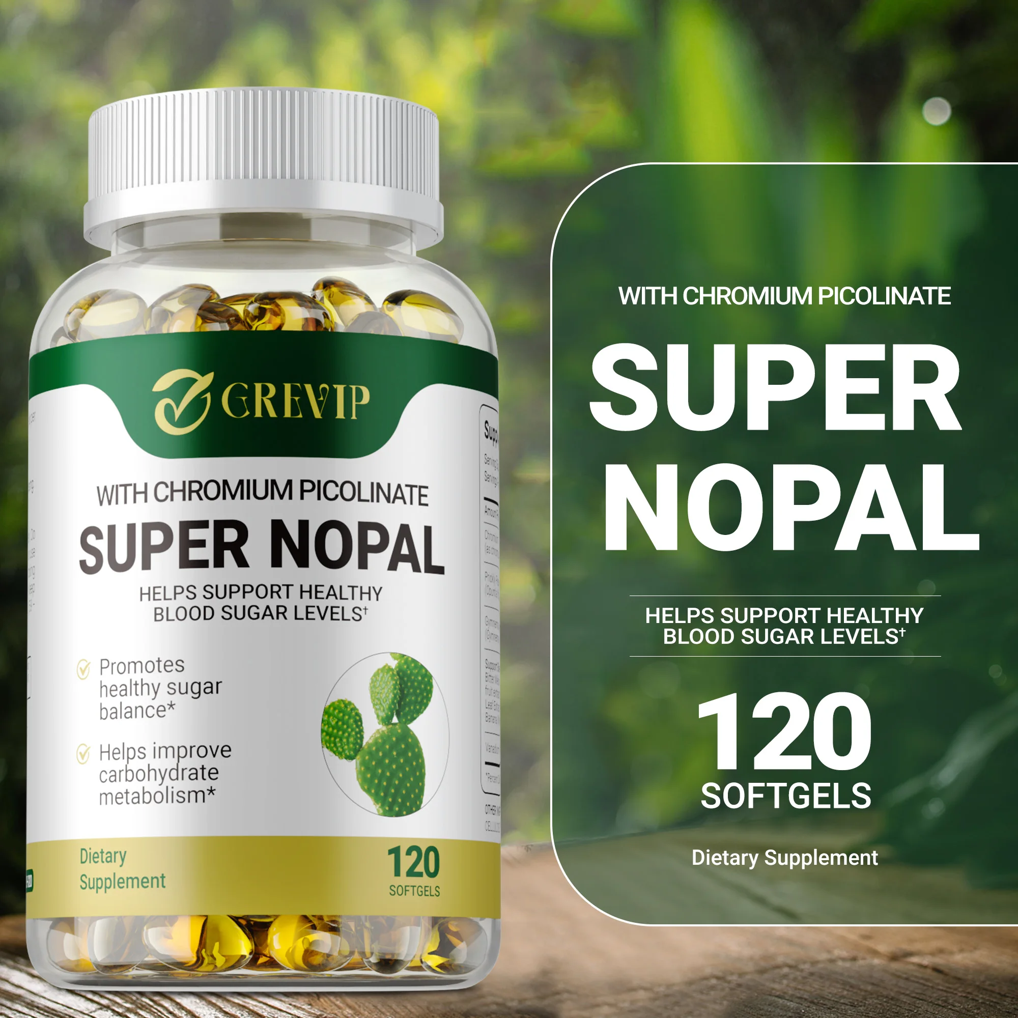 Super Nopal (Cactus) - Promotes Metabolism, Enhances Physical Fitness, Antioxidant,Improves Skin Vitality,Maintains Heart Health