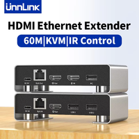 Unnlink 60m HDMI KVM Extender over CAT6/7/8, 1080P 60Hz, Remote PC Access, Keyboard Mouse Control