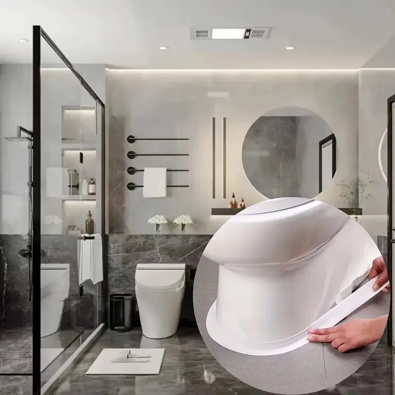  شريط السد المقاوم للماء للمطبخ بالوعة الحمام الفجوة ختم قشر وعصا لاصق قاعدة المرحاض شريط عازل قالب برهان #4