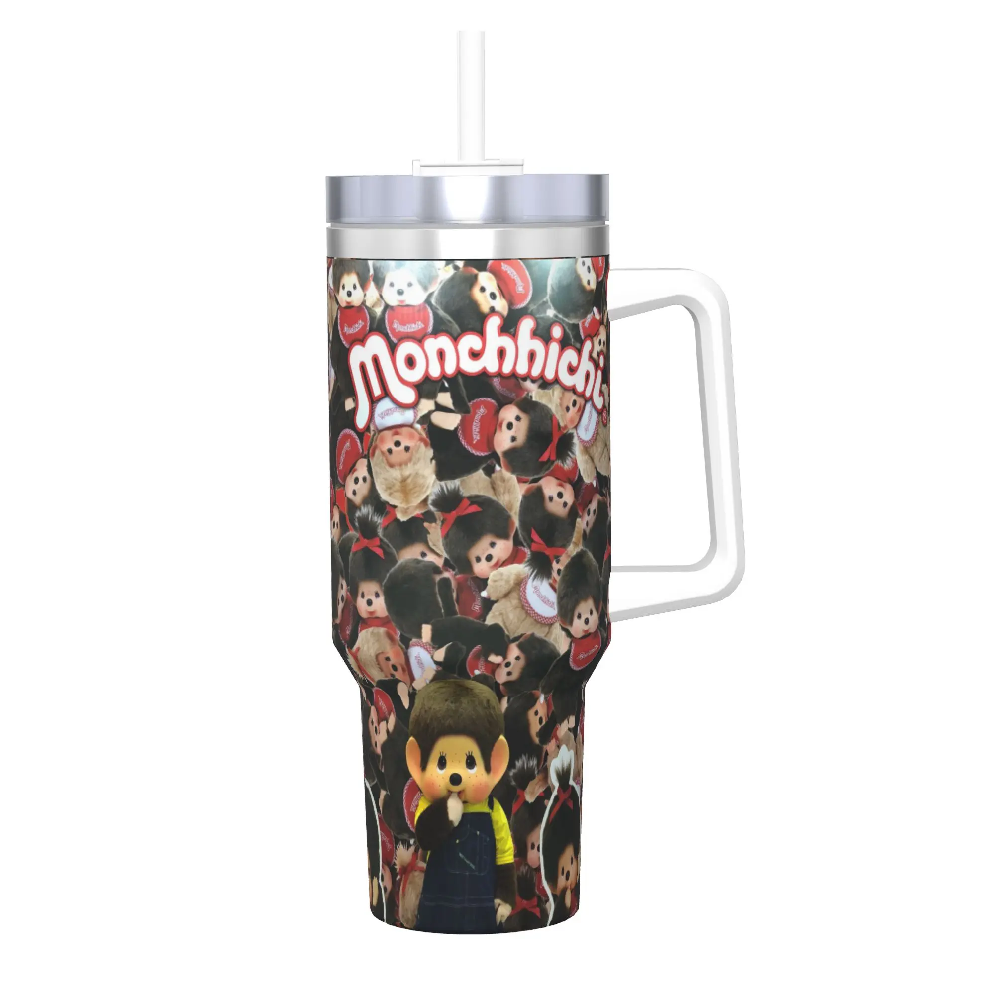 

Monchhichis Tumbler 40oz Stainless Steel Double Wall Vacuum Insulated Travel Mug With Straw