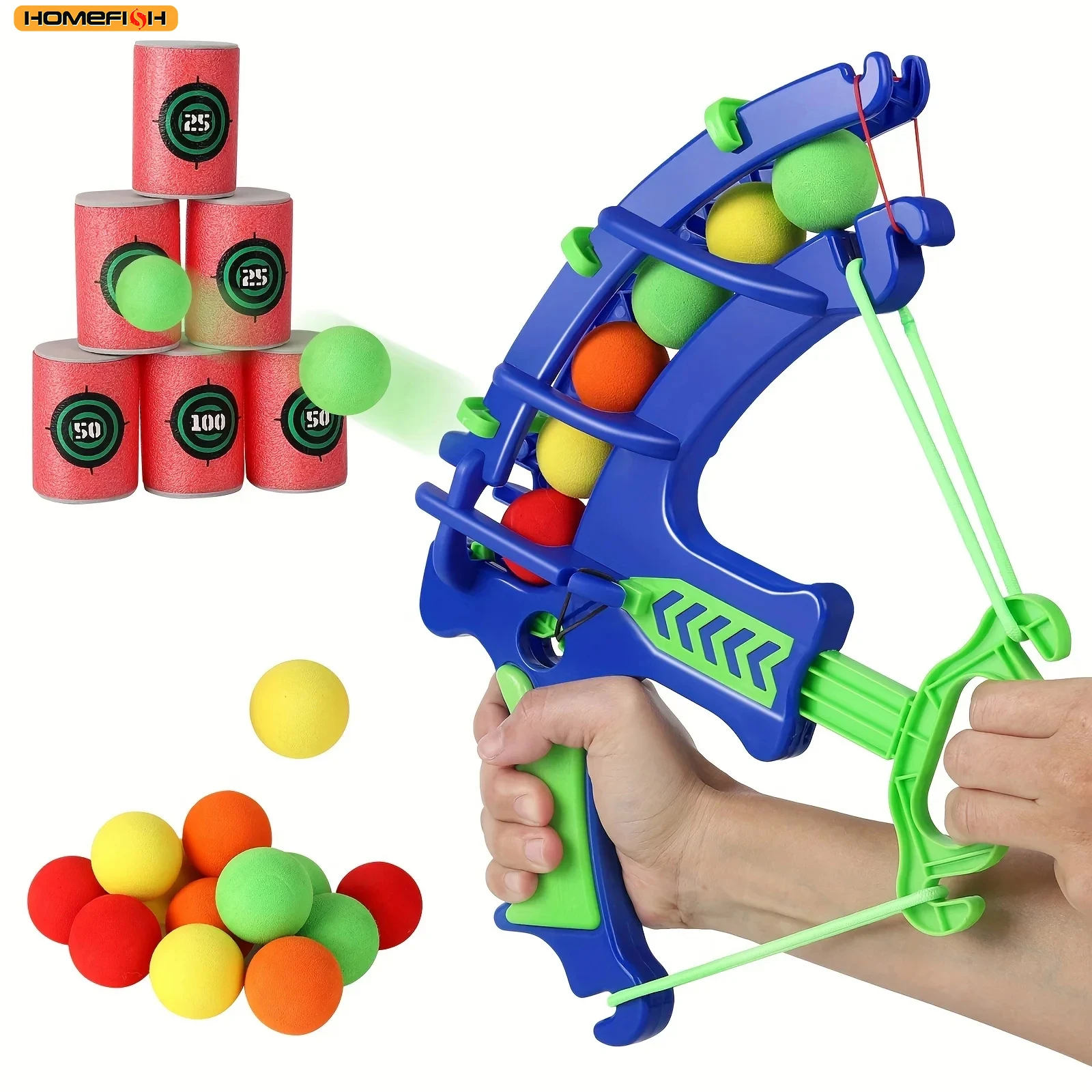

Bow & Arrow Launcher, Indoor/Outdoor Shooting Target, Sponge Ball Model, Interactive Party Gift