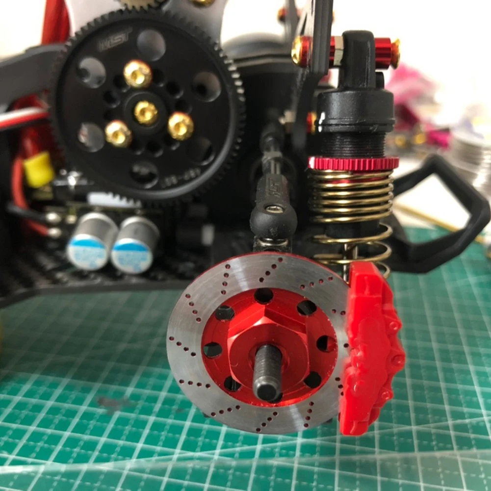 AM-4PCS Metalen Remschijf Velg Box Metal Hex Adapter 12mm voor 1/10 D4 On-Road Racing RC Auto Onderdelen, Zilver