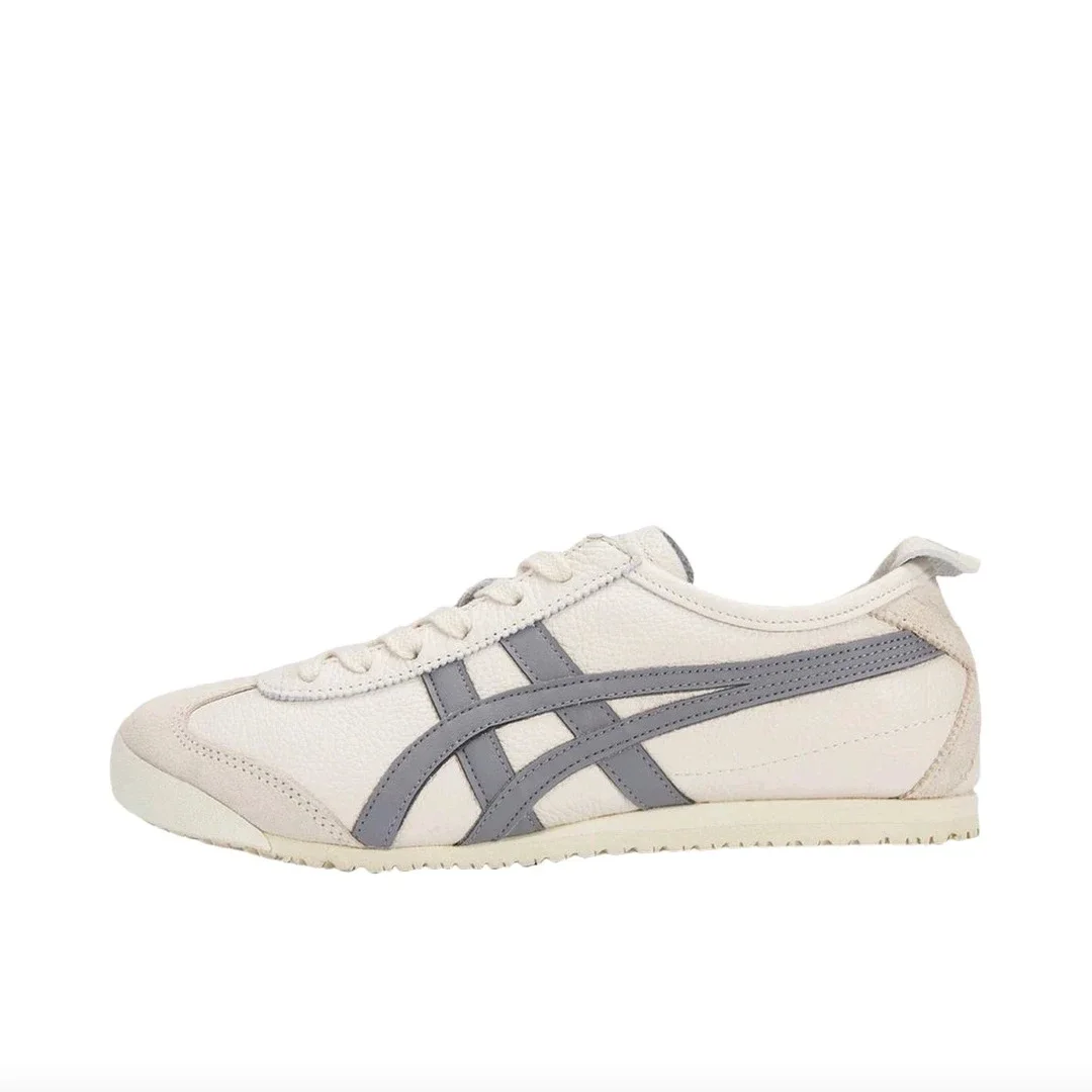 أحذية Onitsuka Tiger MEXICO 66 للرجال والنساء للتزلج، نمط الحياة، أحذية رياضية شعبية، أبيض/رمادي #1