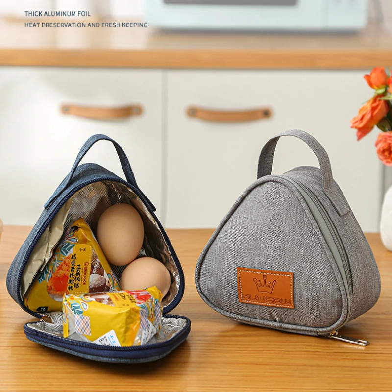 Mini Triangular Insulation Bag Aluminum Foil Thermal Cooler Lunch Tote Student Rice Ball Bag Lunch Box Bento Lunch Carry Bags