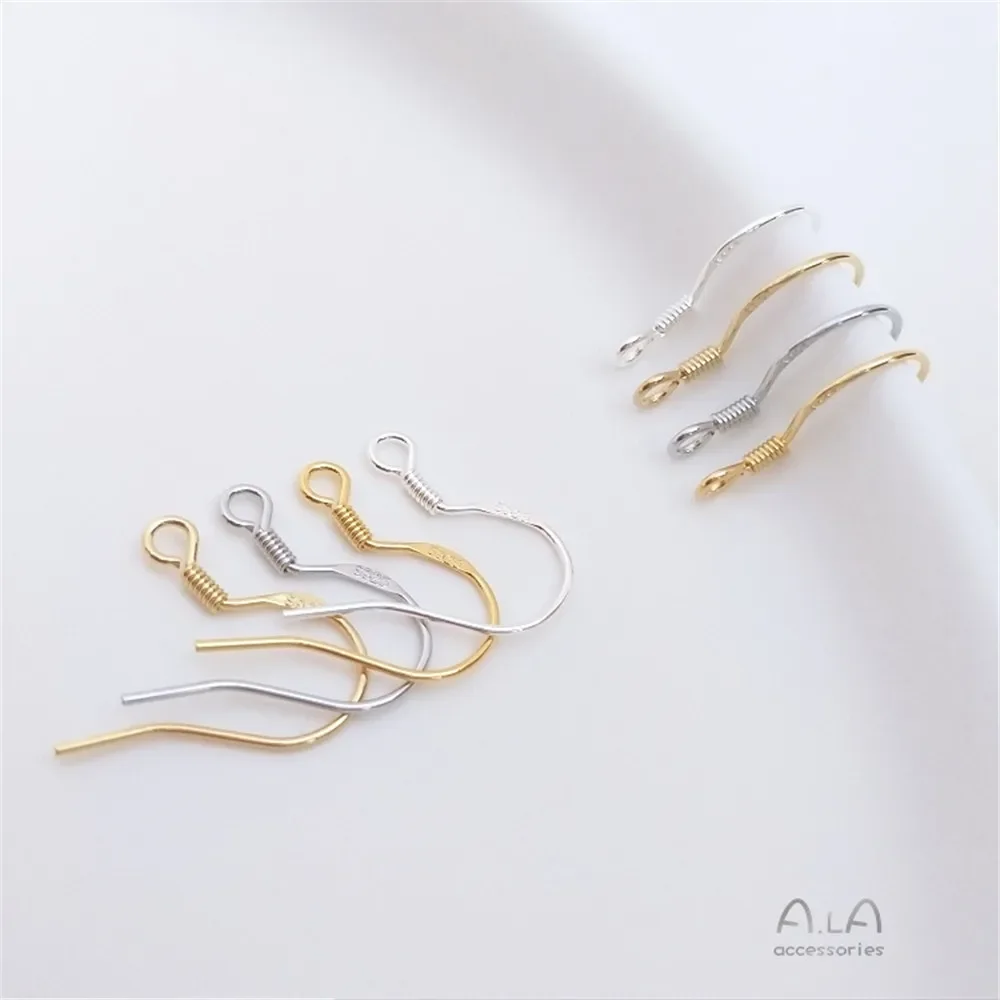 

S925 Full-body sterling silver earhook plated 18K gold platinum 14K gold color earring accessories DIY handmade materials