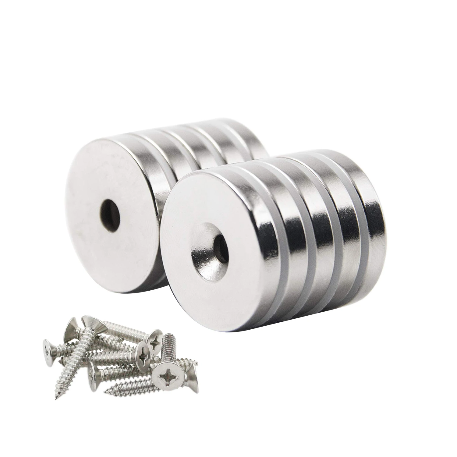 5/10/20Pcs 15x3 Hole 4mm N35 NdFeB Countersunk Round Magnet Super Powerful Strong Permanent Magnetic Imane Disc With M4 Screws