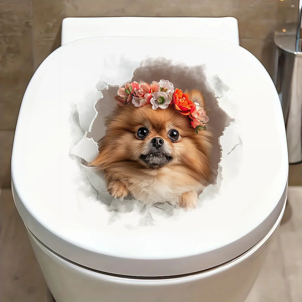 90763# Pretty Pomeranian Puppy  Stickers, Bright Wall for Home, Cabinet, Door,Decoration, Vinyl Car Decals, Outdoor Indoor Use