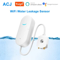 ACJ WiFi sensore di perdita d'acqua intelligente casa rilevatore di perdite d'acqua allarme alluvione trabocco protezione di sicurezza supporto SmartLife Tuya