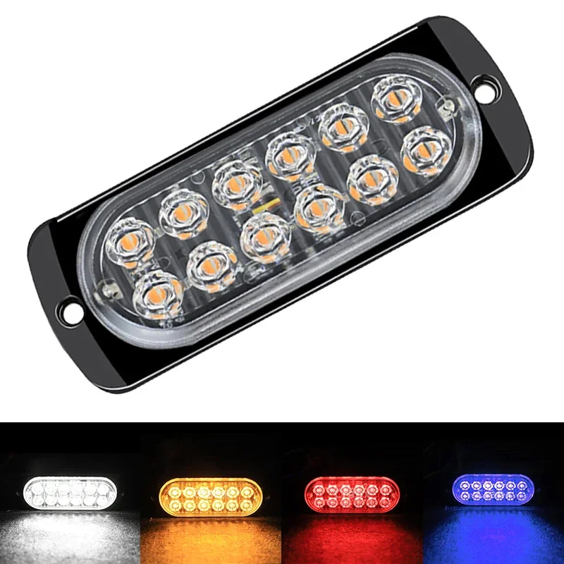 

Car Strobe Warning Light 6LED 12LED Grill Flashing Breakdown Emergency Light Car Truck Trailer Beacon Lamp LED Side Light 2Pcs